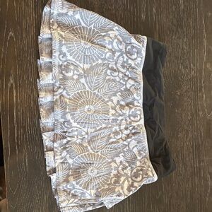 Floral Patterned Skirt with Black Waistband